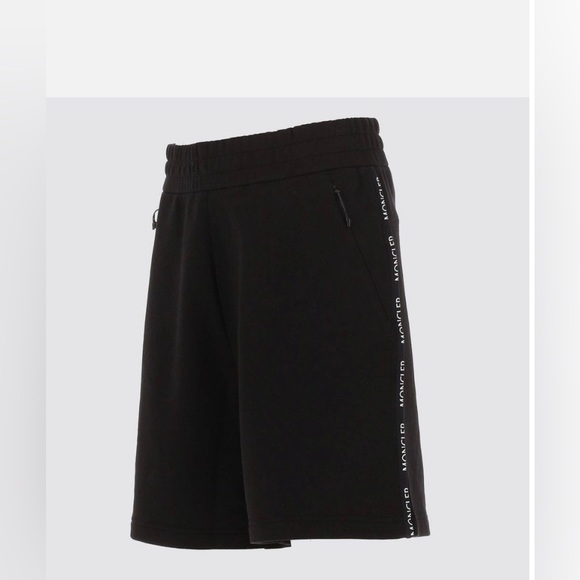 Moncler Men Bermuda Cotton Sweat Shorts Black New - Picture 5 of 6